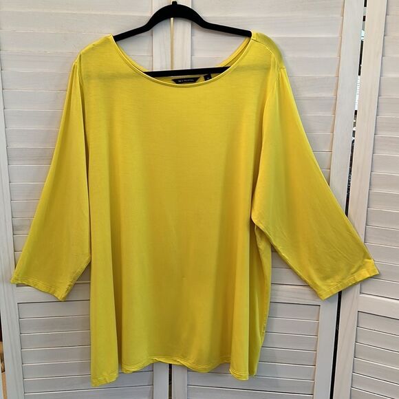H By Halston Tunic Size 3X Essential Boatneck Yellow - Picture 3 of 11